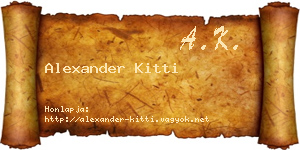 Alexander Kitti névjegykártya